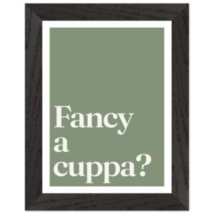 Framed wall art print featuring minimalist typography with the phrase 