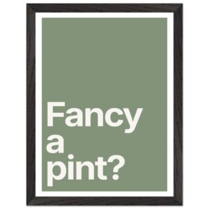 Framed wall art print with green background and white text.