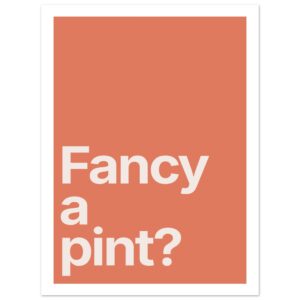 Minimalist wall art print with text on orange background.