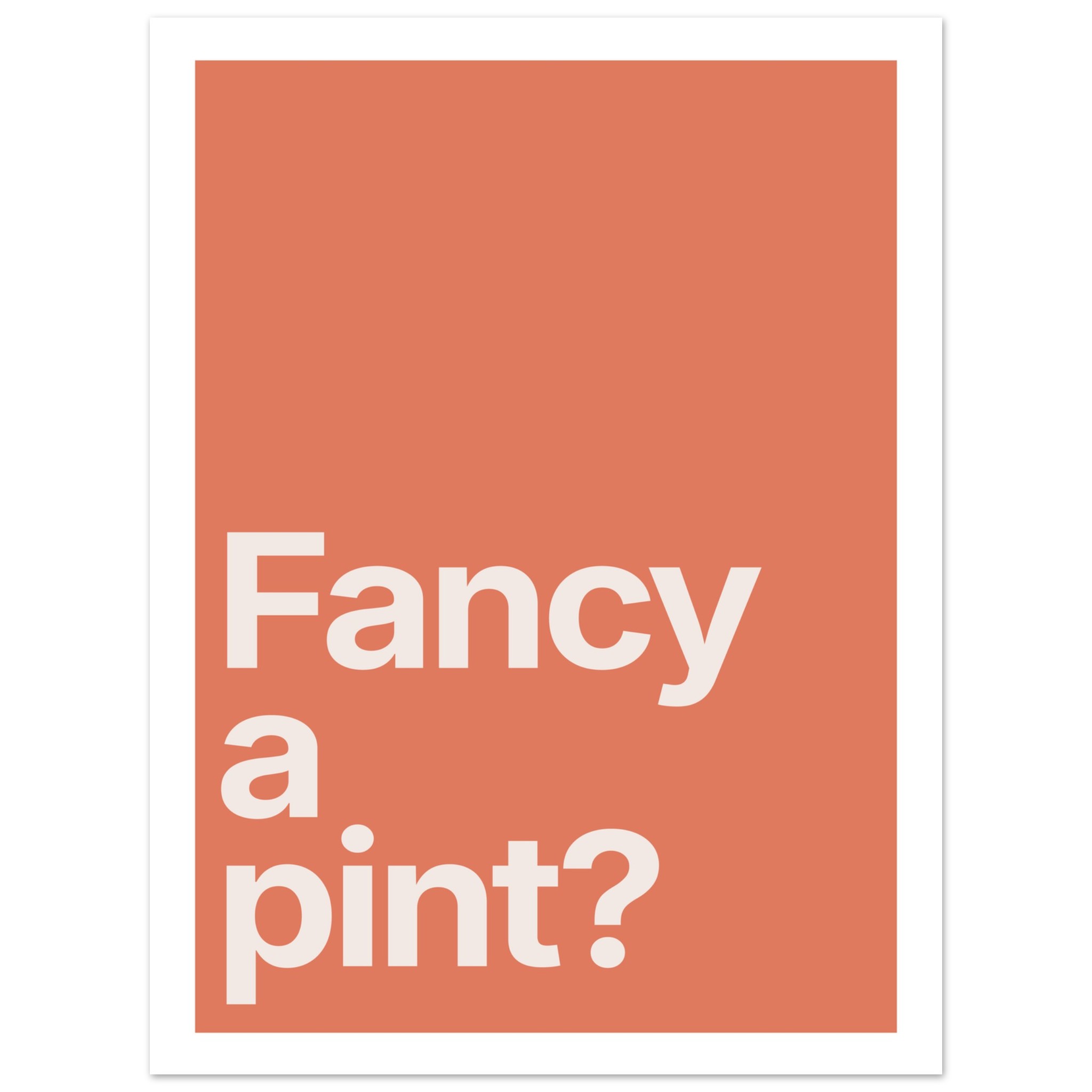 Minimalist wall art print with text on orange background.