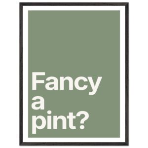 Minimalist wall art print with green background and white text.