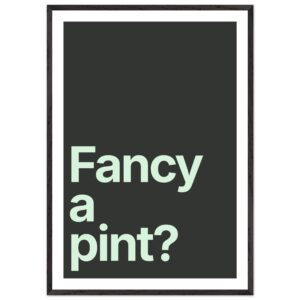 Framed wall art print with minimalist text design.