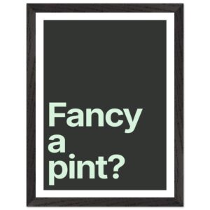 Framed wall art print with minimalist text