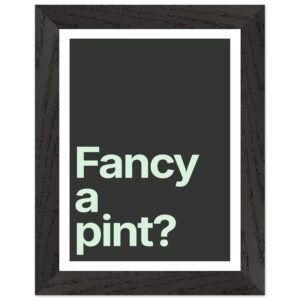 Framed wall art print with minimalist text design.