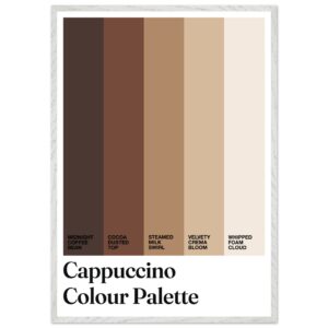 Cappuccino color palette with typography on a white background.