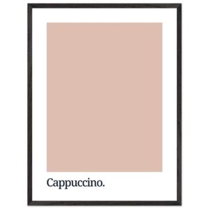 A minimalist wall art print featuring a large cappuccino-colored square with the word