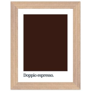 Framed print featuring a dark brown color swatch with the text