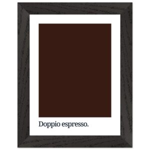 Framed print featuring a dark brown color swatch with the text