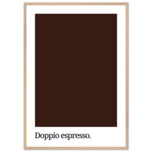 A dark brown poster print with the text