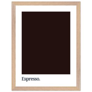 A dark brown poster print with the word