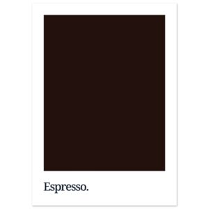 A dark brown poster featuring the word