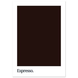 A dark brown poster featuring the word