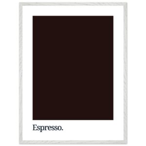 A dark brown square print with the word