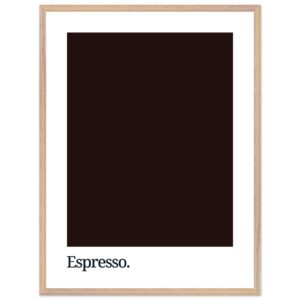A dark brown print featuring the word