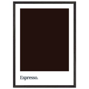 A dark brown poster with a minimalist design featuring the word