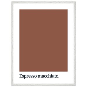 A framed wall art print featuring a solid brown color swatch with the text