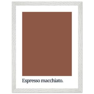 Framed wall art featuring a solid brown color swatch with the text