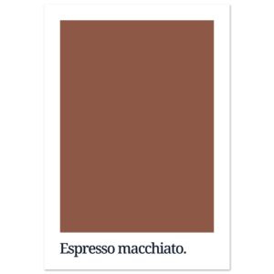 A rectangular print featuring a solid espresso brown background with the text