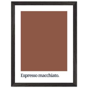 Framed print featuring a solid brown color swatch with the text