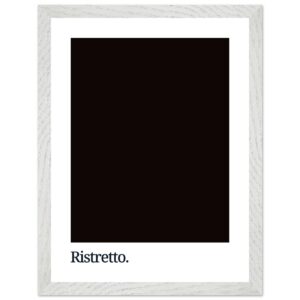 A dark coffee-colored poster print featuring the word