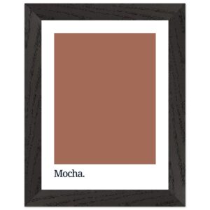Framed poster featuring a solid mocha brown color swatch with the word 